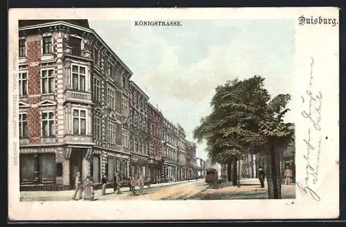 AK Duisburg, Strassenbahn in der Königstrasse