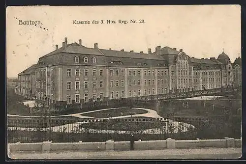 AK Bautzen, Kaserne des 3. Hus. Reg. Nr. 20