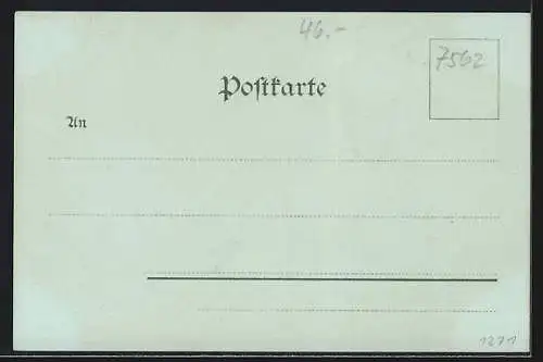 Mondschein-Lithographie Gaggenau /Murgthal, Panorama, Blick v. Schloss Eberstein, Weisenbach