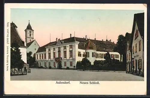 AK Aulendorf, Neues Schloss mit leuchtenden Fenstern