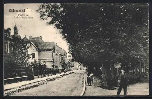 AK Lüdenscheid, Strassenpartie am Loher Wäldchen