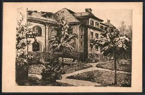 AK Berlin-Charlottenburg, Altersheim Puls-Stift nach einer Radierung v. L. Meinshausen-Felsing