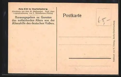 AK Berlin-Charlottenburg, Altersheim Puls-Stift nach einer Radierung v. L. Meinshausen-Felsing