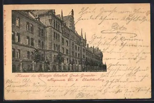 AK Berlin-Westend, Kaserne des Königin Elisabeth Garde-Grenadier-Regiments No. 3