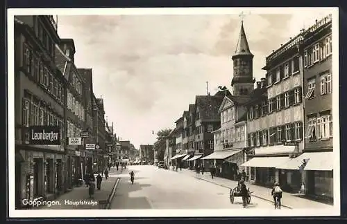 AK Göppingen, Hauptstrasse mit Geschäften