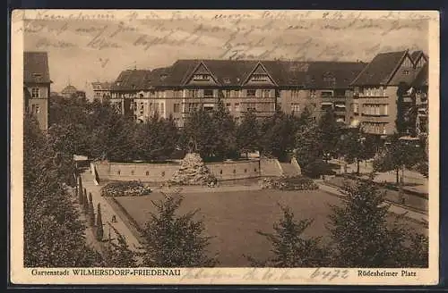 AK Berlin-Wilmersdorf-Friedenau, Blick über den Rüdesheimer Platz