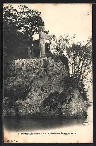 AK Meggen /Vierwaldstättersee, Christusstatue Meggenhorn