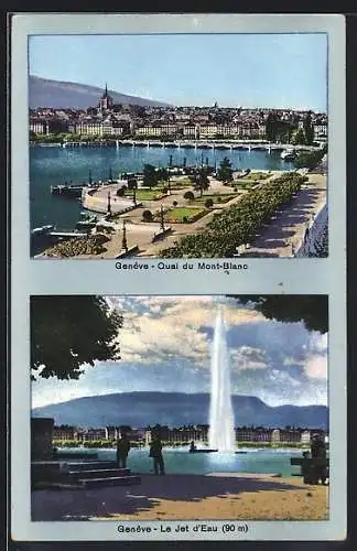 AK Genève, Quai du Mont-Blanc, Le Jet d`Eau