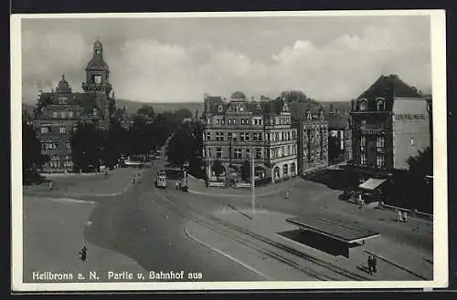 AK Heilbronn a.N., Partie vom Bahnhof aus