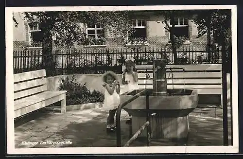 AK Eislingen, Kinder spielen an der Barbarossaquelle