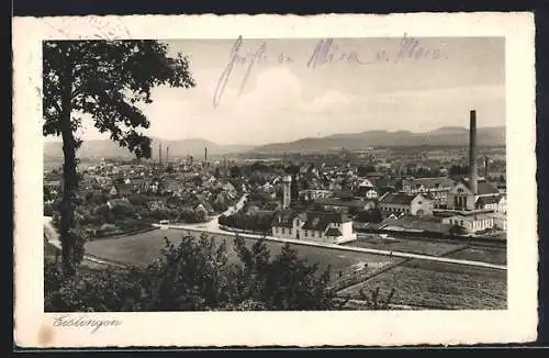 AK Eislingen, Teilansicht mit Fabrik