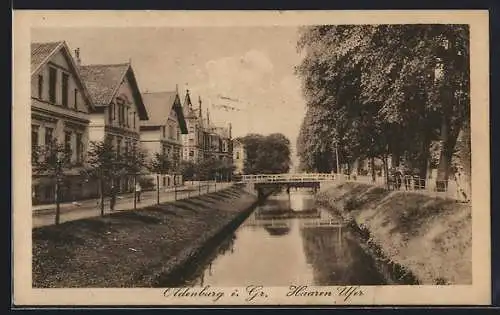 AK Oldenburg i. Gr., Blick aufs Haaren-Ufer