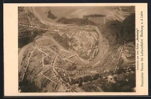 AK Weilburg / Lahn, Aufnahme aus de Ballon Marburg