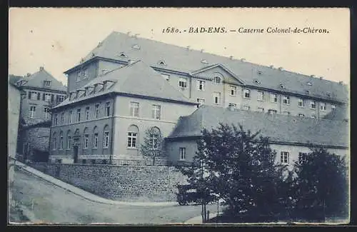 AK Bad Ems, Caserne Colonel-de-Chéron mit Strasse