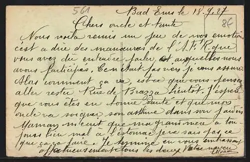 AK Bad Ems, Caserne Colonel-de-Chéron mit Strasse