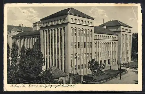 AK Freiberg /Sa., Kaserne des Ergänzungsbataillons 22 aus der Vogelschau