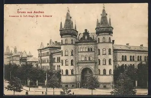 AK Aachen, Kaserne I. und II. in der Elsassstrasse