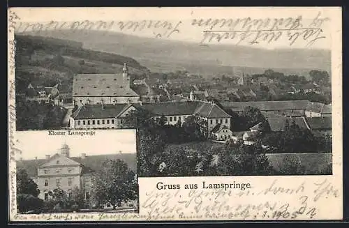 AK Lamspringe / N., Kloster und Landschaft aus der Vogelschau