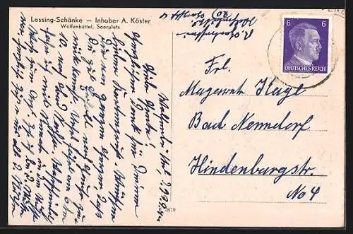 AK Wolfenbüttel, Schlosspartie, Lessing Schänke & Herzog August Denkmal