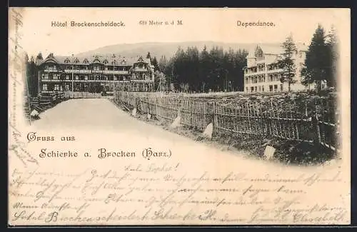 AK Schierke a. Brocken /Harz, Hotel Brockenscheideck mit Dependance