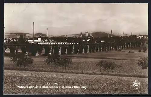 AK Zittau, Viadukt der Linie Reichenberg-Zittau