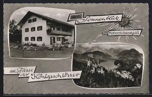 AK Hohenschwangau, Hotel Haus Sonnenblick am Fusse der Königsschlösser, Weihnachtsschloss