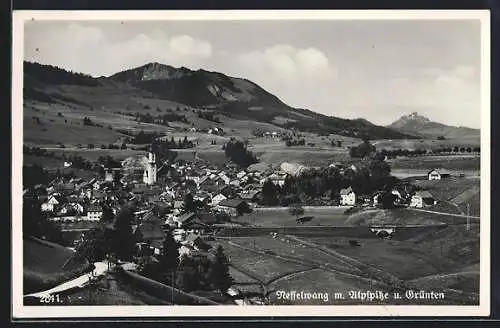 AK Nesselwang, Teilansicht mit Alpspitze und Grünten