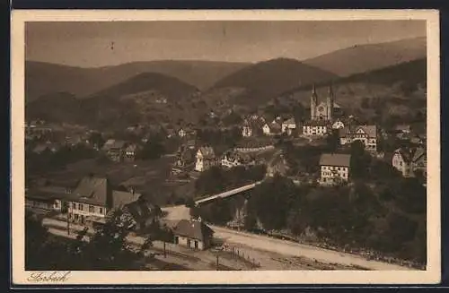 AK Forbach, Bahnhof, Im Hintergrund Kirche