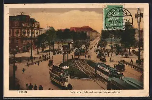 AK Berlin-Tiergarten, Potsdamerplatz mit Verkehrsturm