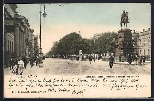 AK Berlin, Denkmal Friedrich des Grossen Unter den Linden