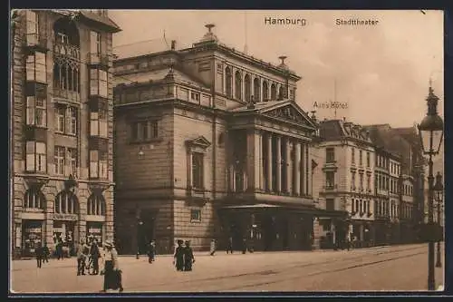 AK Hamburg-Neustadt, Hotel Aue und Stadttheater