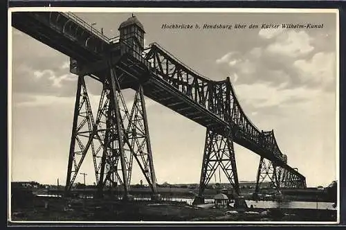 AK Rendsburg, Hochbrücke über dem Kaiser-Wilhelm-Kanal