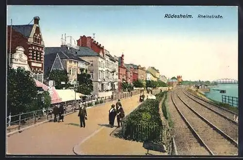 AK Rüdesheim am Rhein, Partie in der Rheinstrasse