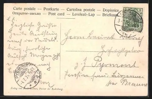 AK Rudelsburg, Panorama mit Burg