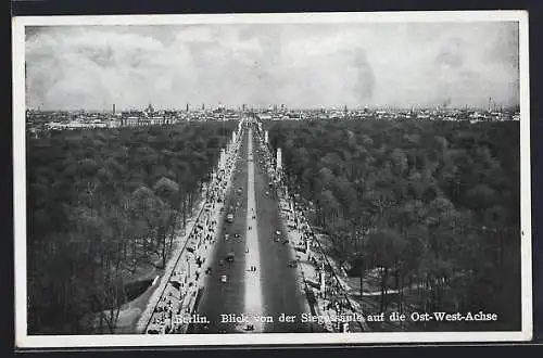 AK Berlin-Tiergarten, Ost-West-Achse von der Siegessäule aus