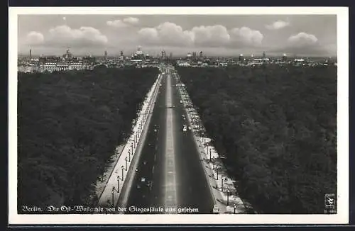 AK Berlin-Tiergarten, Die Ost-Westachse von der Siegessäule aus gesehen