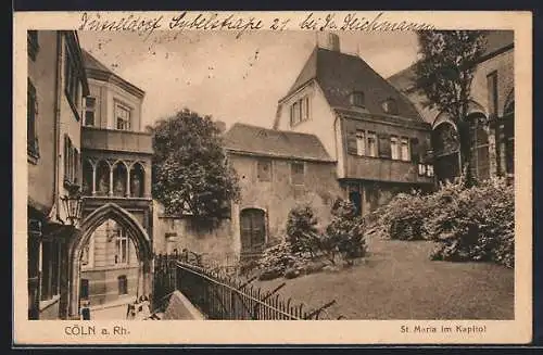 AK Köln a. Rh., St. Maria im Capitol mit Tordurchgang