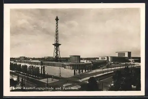 AK Berlin-Charlottenburg, Ausstellungsgelände und Funkturm