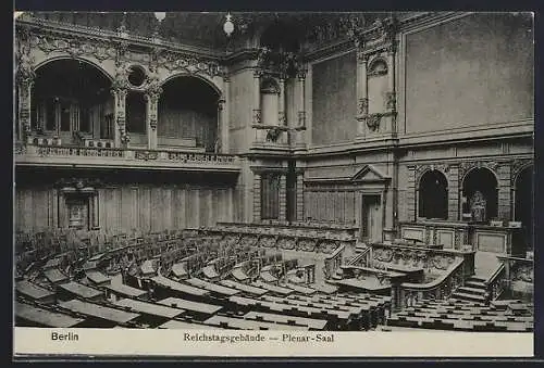 AK Berlin-Tiergarten, Plenarsaal im Reichstagsgebäude