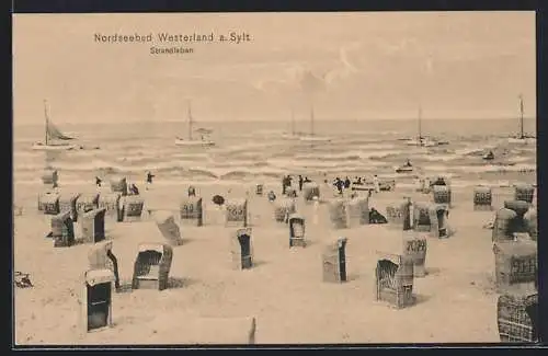 AK Westerland /Sylt, Strandleben mit Seeblick