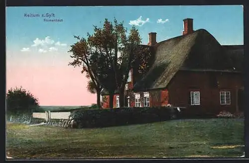 AK Keitum /Sylt, Friesenhaus mit Mauer