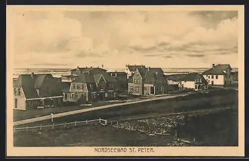 AK St. Peter /Nordsee, Ortsansicht mit Seeblick