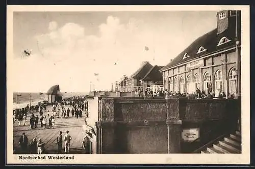 AK Westerland /Sylt, Strandpromenade mit Gebäuden