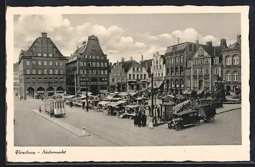 AK Flensburg, Blick auf den Südermarkt