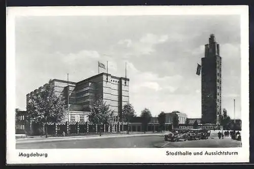 AK Magdeburg, Stadthalle und Aussichtsturm