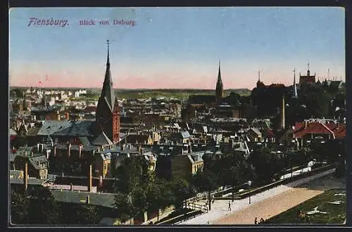 AK Flensburg, Blick von Duburg