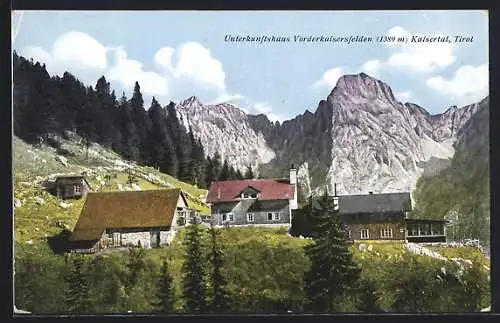 AK Unterkunftshaus Vorderkaisersfelden, Berghütte im Kaisertal