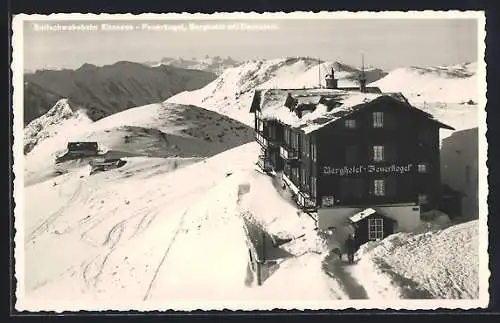 AK Ebensee, Seilschwebebahn, Berghotel mit Dachstein und Feuerkogel