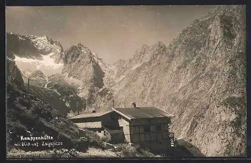 AK Knappenhütte, Ansicht mit Blick auf die Zugspitze