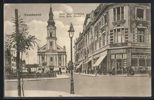 AK Kecskemét, Partie an der Röm. kath. Kirche